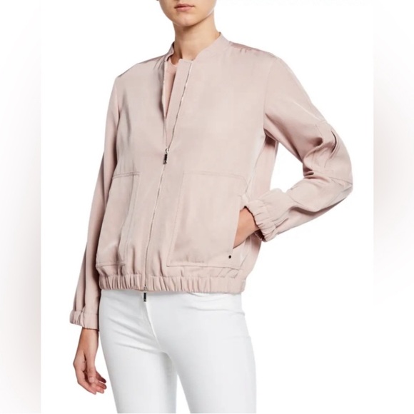 Lafayette 148 New York Jackets & Blazers - Lafayette 148 Womens Pink Quartz Solid Full Zip Bomber Jacket XL NWT